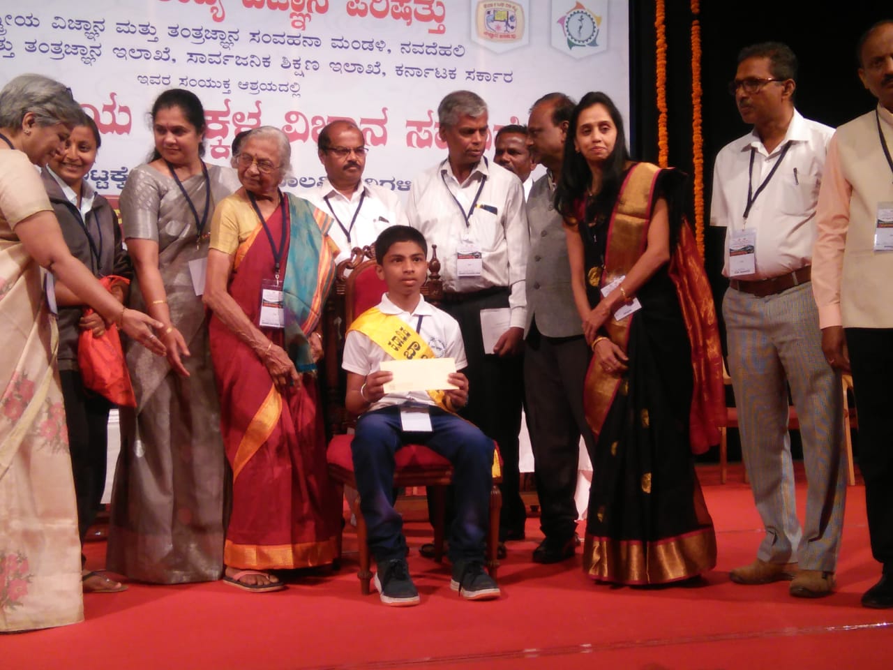 Sampreeth S R honoured at the State science congress