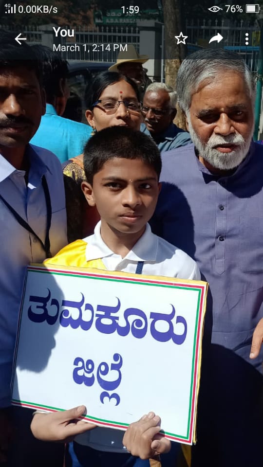 Sampreeth S R representing Tumkur District