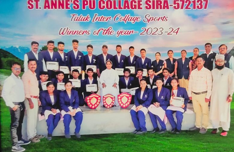St. Anne's PU College — Taluk Inter-College Sports Winners 2023-24